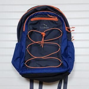 L.L. Bean Comfort Carry 30L Laptop Pack Backpack Grey Heather Marine Blue